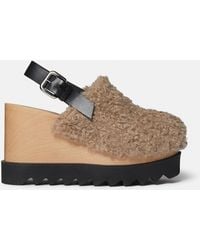 Stella McCartney - Elyse Teddy Slingback Platform Clogs - Lyst