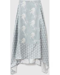 Stella McCartney - Horse Print Silk Midi Skirt - Lyst