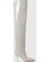 Stella McCartney - Square-toe Patent Thigh-high Stiletto Boots - Lyst