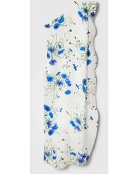 Stella McCartney - Floral Print Hammered Silk Asymmetric Cocktail Dress - Lyst