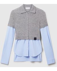 Stella McCartney - Hybrid Knit Shirt Cardigan - Lyst