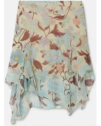 Stella McCartney - Lady Garden Print Silk Chiffon Skirt - Lyst