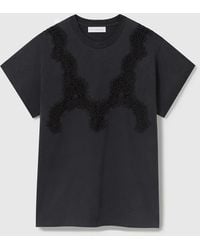 Stella McCartney - Lace Panel Jersey T-Shirt - Lyst
