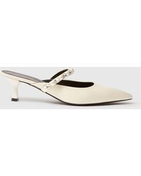 Stella McCartney - Elsa Pearl-embellished Kitten Heels - Lyst