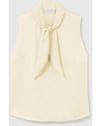 Stella McCartney - Tie-Neck Sleeveless Satin Top - Lyst