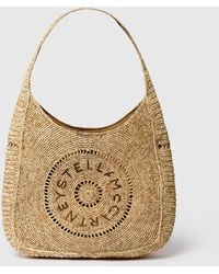 Stella McCartney - Logo Small Crochet Raffia Hobo Bag - Lyst