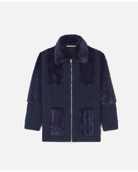Stella McCartney FUR FREE FUR Knit Jacket - Bleu