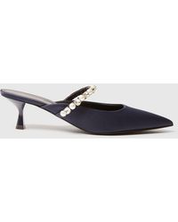 Stella McCartney - Elsa Pearl-embellished Kitten Heels - Lyst