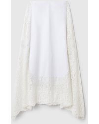 Stella McCartney - Lace Panel Midi Skirt - Lyst