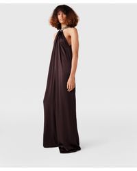 Stella McCartney - Chain Halterneck Satin Jumpsuit - Lyst