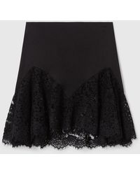 Stella McCartney - Lace-trimmed Satin Skirt - Lyst
