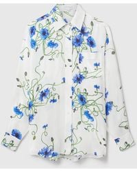 Stella McCartney - Floral Print Hammered Overshirt - Lyst