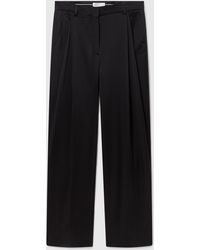 Stella McCartney - Pleated Straight Satin Trousers - Lyst