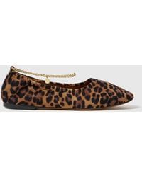 Stella McCartney - Leopard Velvet Chain-Detail Ballerina Flats - Lyst