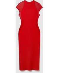 Stella McCartney - Miracle Short-Sleeve Compact-Knit Dress, Lipstick - Lyst