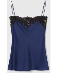 Stella McCartney - Lace-Trim Satin Top - Lyst
