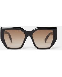 Stella McCartney - Logo-engraved Rectangular Sunglasses - Lyst