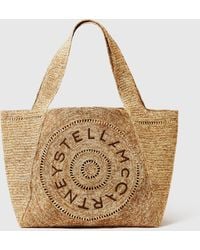 Stella McCartney - Logo Large Crochet Raffia Tote Bag - Lyst