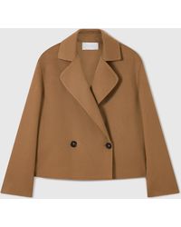 Stella McCartney - Double-Breasted Cropped Peacoat Jacket - Lyst