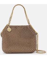 Stella McCartney - Falabella Tiny Crystal Tote Bag, , Metallic - Lyst