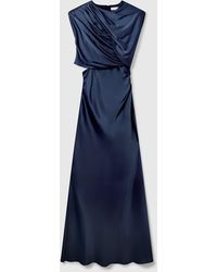 Stella McCartney - Satin Wrapped Short-Sleeve Maxi Dress - Lyst