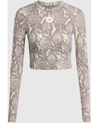 Stella McCartney - Truepurpose Training Snake Print Long-Sleeve Cropped Top - Lyst