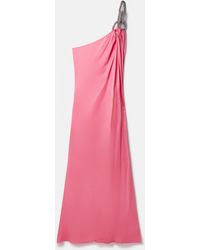 Stella McCartney - Falabella Crystal Chain Double Satin One-shoulder Gown - Lyst