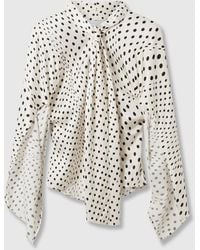 Stella McCartney - Tie-Neck Polka Dot Viscose Shirt - Lyst