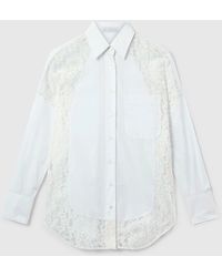 Stella McCartney - Lace-Panelled Poplin Shirt - Lyst