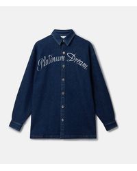 Stella McCartney - Platinum Dream Embroidered Oversized Denim Shirt - Lyst