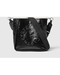 Stella McCartney - Logo Cracked Patent Crossbody Bag - Lyst