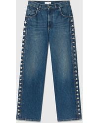 Stella McCartney - Popper-studded Straight-leg Jeans - Lyst