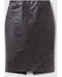 Stella McCartney - Ostrich Texture Midi Skirt - Lyst