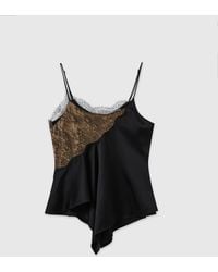 Stella McCartney - Lace-Trim Satin Cami Top - Lyst