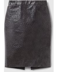 Stella McCartney - Ostrich Texture Midi Skirt - Lyst
