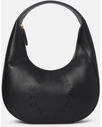 Stella McCartney Small Stella Logo Hobo Shoulder Bag - Black