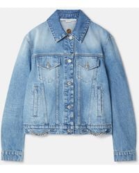 Stella McCartney - Falabella Chain Light Wash Denim Jacket - Lyst