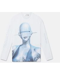 Stella McCartney - Sexy Robot Long-sleeve Organic Cotton T-shirt - Lyst
