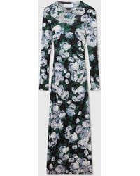 Stella McCartney - Floral Long-Sleeve Mesh Midi Dress - Lyst