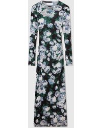 Stella McCartney - Floral Long-Sleeve Mesh Midi Dress - Lyst