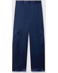 Stella McCartney - Oversized Satin Cargo Trousers - Lyst