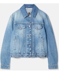Stella McCartney - Falabella Chain Light Wash Denim Jacket - Lyst
