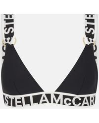 Stella McCartney Iconic Logo Padded Triangle Bikini Top - Black