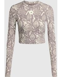 Stella McCartney - Truepurpose Training Snake Print Long-Sleeve Cropped Top - Lyst