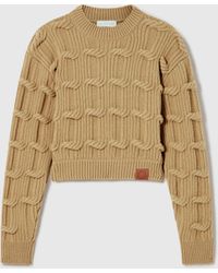Stella McCartney - Falabella Cable-Knit Crewneck Jumper - Lyst