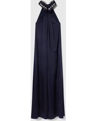 Stella McCartney - Ball-chain Halterneck Satin Maxi Dress - Lyst