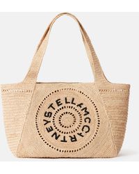 Stella McCartney - Logo Raffia Medium Tote Bag - Lyst