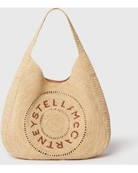 Stella McCartney - Logo Raffia Slouchy Large Tote Bag - Lyst