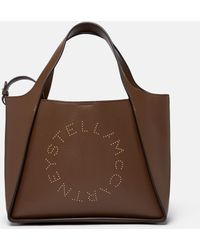 Stella McCartney - Logo Top Handle Crossbody Bag, , Chocolate - Lyst