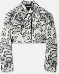 Stella McCartney - Abstract Moth Jacquard Cropped Utility Jacket - Lyst